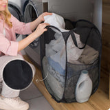 Maxbell Mesh Laundry Hamper Storage Laundry Basket for Bedroom College Dorm Bathroom L