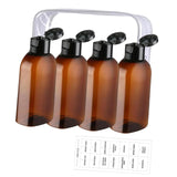 Maxbell 4Pcs Travel Bottles for Toiletries Travel Containers for Hair Oil Foundation Brown