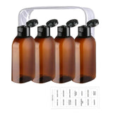 Maxbell 4Pcs Travel Bottles for Toiletries Travel Containers for Hair Oil Foundation Brown