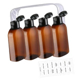 Maxbell 4Pcs Travel Bottles for Toiletries Travel Containers for Hair Oil Foundation Brown
