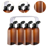 Maxbell 4Pcs Travel Bottles for Toiletries Travel Containers for Hair Oil Foundation Brown