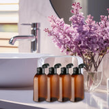 Maxbell 4Pcs Travel Bottles for Toiletries Travel Containers for Hair Oil Foundation Brown