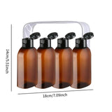 Maxbell 4Pcs Travel Bottles for Toiletries Travel Containers for Hair Oil Foundation Brown