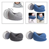 Maxbell Travel Pillow Breathable Memory Foam Soft Neck Pillow for Train Airplane Car Gray