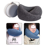 Maxbell Travel Pillow Breathable Memory Foam Soft Neck Pillow for Train Airplane Car Gray