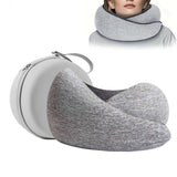 Maxbell Travel Pillow Breathable Memory Foam Soft Neck Pillow for Train Airplane Car Gray