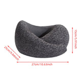 Maxbell Travel Pillow Breathable Memory Foam Soft Neck Pillow for Train Airplane Car Gray