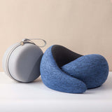 Maxbell Travel Pillow Breathable Memory Foam Soft Neck Pillow for Train Airplane Car Blue