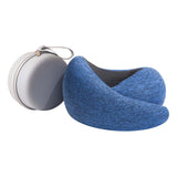 Maxbell Travel Pillow Breathable Memory Foam Soft Neck Pillow for Train Airplane Car Blue