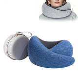 Maxbell Travel Pillow Breathable Memory Foam Soft Neck Pillow for Train Airplane Car Blue
