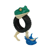 Maxbell Frog Tire Desk Decor Ornament Crafts Decoration for Indoor Office Countertop
