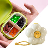 Maxbell Weekly Pill Box 6 Compartments Portable Pill Holder for Bag Office Traveling White