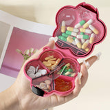 Maxbell Weekly Pill Box 6 Compartments Portable Pill Holder for Bag Office Traveling Pink