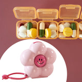 Maxbell Weekly Pill Box 6 Compartments Portable Pill Holder for Bag Office Traveling Pink