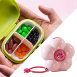 Maxbell Weekly Pill Box 6 Compartments Portable Pill Holder for Bag Office Traveling Pink