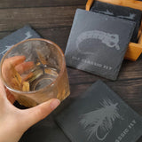 Maxbell 4x Fly Fishing Coaster Fly Design Coaster for Kitchen Coffee Table Party