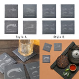 Maxbell 4x Fly Fishing Coaster Fly Design Coaster for Kitchen Coffee Table Party