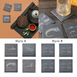 Maxbell 4x Fly Fishing Coaster Fly Design Coaster for Kitchen Coffee Table Party