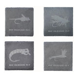 Maxbell 4x Fly Fishing Coaster Fly Design Coaster for Kitchen Coffee Table Party