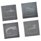 Maxbell 4x Fly Fishing Coaster Fly Design Coaster for Kitchen Coffee Table Party