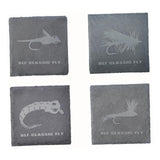 Maxbell 4x Fly Fishing Coaster Fly Design Coaster for Kitchen Coffee Table Party