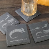 Maxbell 4x Fly Fishing Coaster Fly Design Coaster for Kitchen Coffee Table Party