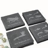 Maxbell 4x Fly Fishing Coaster Fly Design Coaster for Kitchen Coffee Table Party