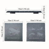 Maxbell 4x Fly Fishing Coaster Fly Design Coaster for Kitchen Coffee Table Party