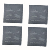 Maxbell 4x Fly Fishing Coaster Fly Design Coaster for Kitchen Coffee Table Party