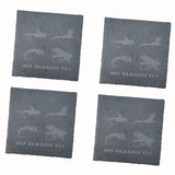 Maxbell 4x Fly Fishing Coaster Fly Design Coaster for Kitchen Coffee Table Party