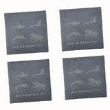 Maxbell 4x Fly Fishing Coaster Fly Design Coaster for Kitchen Coffee Table Party