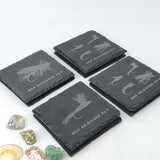 Maxbell 4x Fly Fishing Coaster Fly Design Coaster for Kitchen Coffee Table Party