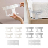 Maxbell 4 Pieces Bed Mattress Sheet Holder with Fixed Strip Accessory Fastening Clip White