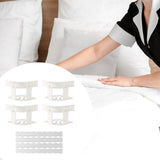 Maxbell 4 Pieces Bed Mattress Sheet Holder with Fixed Strip Accessory Fastening Clip White
