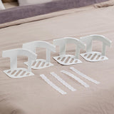 Maxbell 4 Pieces Bed Mattress Sheet Holder with Fixed Strip Accessory Fastening Clip Grey