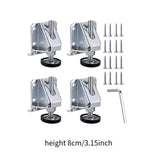Maxbell 4Pcs Adjustable Furniture Leveling Feet Sturdy Easily Install with Lock Nuts Silvery