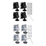 Maxbell 4Pcs Adjustable Furniture Leveling Feet Sturdy Easily Install with Lock Nuts Silvery