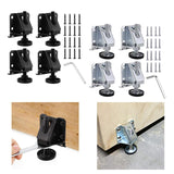 Maxbell 4Pcs Adjustable Furniture Leveling Feet Sturdy Easily Install with Lock Nuts Silvery
