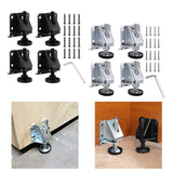 Maxbell 4Pcs Adjustable Furniture Leveling Feet Sturdy Easily Install with Lock Nuts Silvery