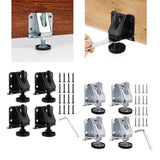 Maxbell 4Pcs Adjustable Furniture Leveling Feet Sturdy Easily Install with Lock Nuts Silvery