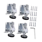 Maxbell 4Pcs Adjustable Furniture Leveling Feet Sturdy Easily Install with Lock Nuts Silvery