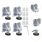 Maxbell 4Pcs Adjustable Furniture Leveling Feet Sturdy Easily Install with Lock Nuts Silvery