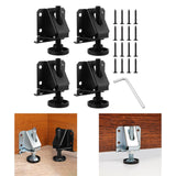 Maxbell 4Pcs Adjustable Furniture Leveling Feet Sturdy Easily Install with Lock Nuts Black