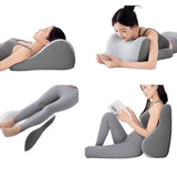 Maxbell Back Pillow for Bed Memory Foam Zip Close Leg Elevate Pillow for Home Dorm Gray