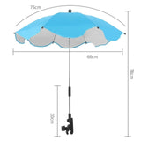 Maxbell Stroller Parasol Sun Protection Clamp on Umbrella for Traveling Outdoor blue