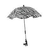 Maxbell Stroller Parasol Sun Protection Clamp on Umbrella for Traveling Outdoor black white