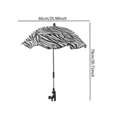 Maxbell Stroller Parasol Sun Protection Clamp on Umbrella for Traveling Outdoor black white