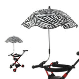Maxbell Stroller Parasol Sun Protection Clamp on Umbrella for Traveling Outdoor black white
