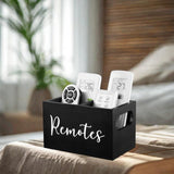 Maxbell Remote Control Holder Retro Wooden TV Remote Holder for Bed NightStand Couch Black