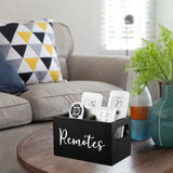 Maxbell Remote Control Holder Retro Wooden TV Remote Holder for Bed NightStand Couch Black